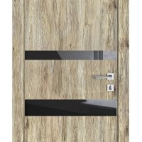 ШИ дверь DO-612 Рустик натуральный/стекло Черное