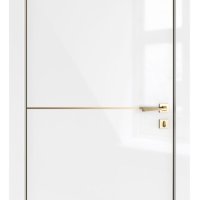 ШИ дверь DG-622 Белый глянец/молдинг золотой