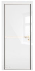 ШИ дверь DG-622 Белый глянец/молдинг золотой