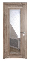 Дверь межкомнатная DO-PG6 Орех седой светлый/Зеркало ромб фацет