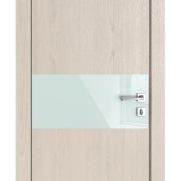 Дверь межкомнатная DO-501 Ясень капучино/стекло Белое