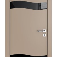 Дверь межкомнатная DO-503 Латте софт/стекло Черное