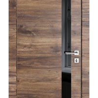 Дверь межкомнатная DO-507 Лофт темный/стекло Черное