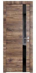 Дверь межкомнатная DO-507 Лофт темный/стекло Черное