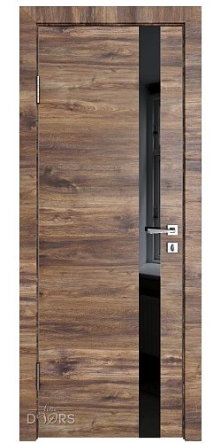 Дверь межкомнатная DO-507 Лофт темный/стекло Черное