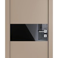 Дверь межкомнатная DO-501 Латте софт/стекло Черное