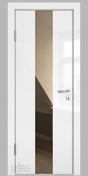 Дверь межкомнатная DO-510 Белый глянец/зеркало Бронза