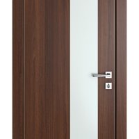 Дверь межкомнатная DO-504 Орех тисненый/Снег