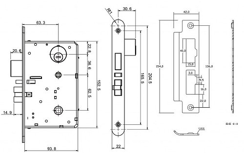 Электронный гостиничный замок HSU-9936-TH