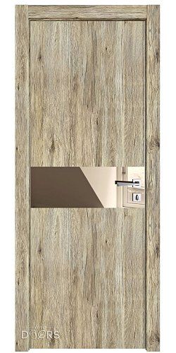 ШИ дверь DO-609 Рустик натуральный/зеркало Бронза