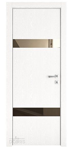 Дверь межкомнатная DO-502 Жемчуг/зеркало Бронза