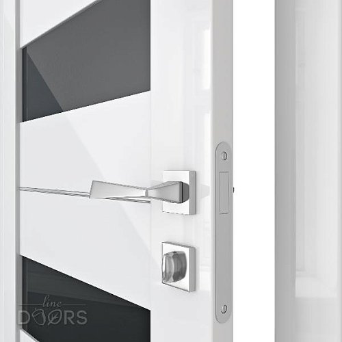 Дверь межкомнатная DO-TRIS Белый глянец/Черное