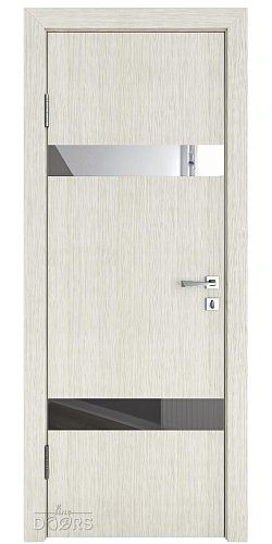 Дверь межкомнатная DO-502 Белая лиственница/Зеркало
