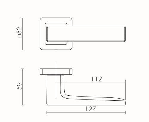Ручка Fuaro (Фуаро) раздельная K.XM52.DENVER (DENVER XM) GR/CP-23 графит/хром