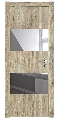 Дверь межкомнатная DO-508 Рустик натуральный/Зеркало