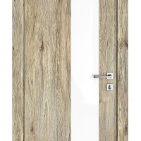 Дверь межкомнатная DO-504 Рустик натуральный/стекло Белое