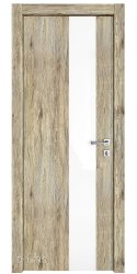 Дверь межкомнатная DO-504 Рустик натуральный/стекло Белое
