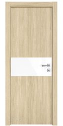 ШИ дверь DO-601 Дуб светлый/стекло Белое