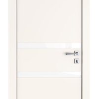 Дверь межкомнатная DO-513 Сливки/стекло Белое