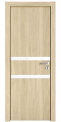 ШИ дверь DO-613 Дуб светлый/стекло Белое