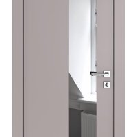 Дверь межкомнатная DO-504 Серый бархат/Зеркало