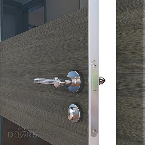 Дверь межкомнатная DO-508 Ольха темная/стекло Черное