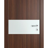 Дверь межкомнатная DO-501 Орех тисненый/Снег