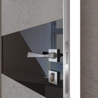 ШИ дверь DO-601 Бетон светлый/стекло Черное