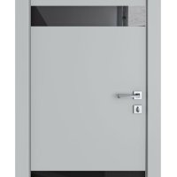 Дверь межкомнатная DO-502 Силк маус/стекло Черное