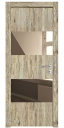 Дверь межкомнатная DO-508 Рустик натуральный/зеркало Бронза
