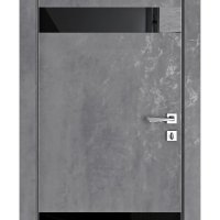 ШИ дверь DO-602 Бетон темный/стекло Черное