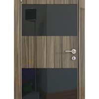 Дверь межкомнатная DO-508 Сосна глянец/стекло Черное