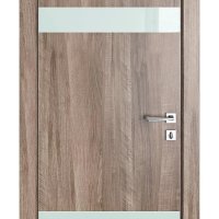 ШИ дверь DO-602 Орех седой светлый/стекло Белое