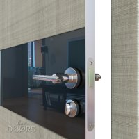 ШИ дверь DO-601 Серый дуб/стекло Черное