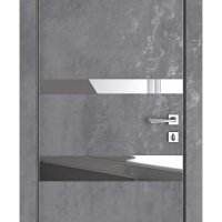 Дверь межкомнатная DO-512 Бетон темный/Зеркало