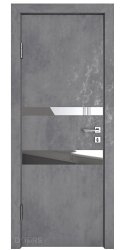 Дверь межкомнатная DO-512 Бетон темный/Зеркало