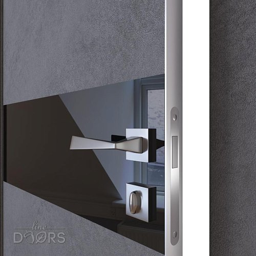 ШИ дверь DO-609 Бетон темный/стекло Черное