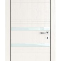 Дверь межкомнатная DO-515 Белый ясень/стекло Белое