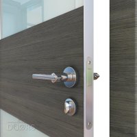 Дверь межкомнатная DO-508 Ольха темная/стекло Белое