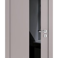 Дверь межкомнатная DO-504 Серый бархат/стекло Черное