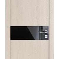 ШИ дверь DO-609 Ясень капучино/стекло Черное