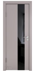 Дверь межкомнатная DO-504 Серый бархат/стекло Черное