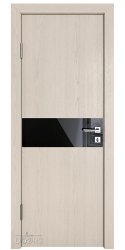 ШИ дверь DO-609 Ясень капучино/стекло Черное
