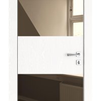 Дверь межкомнатная DO-508 Жемчуг/зеркало Бронза