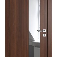 Дверь межкомнатная DO-504 Орех тисненый/Зеркало