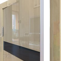 Дверь межкомнатная DO-502 Анегри светлый/стекло Черное