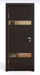 Дверь DO-502 Венге горизонтальный/зеркало Бронза