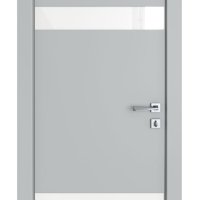 Дверь межкомнатная DO-502 Силк маус/стекло Белое