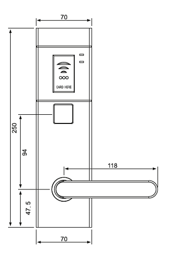 Электронный гостиничный замок HSU-9910-PECL