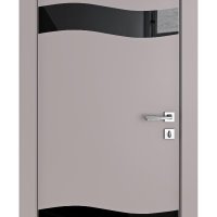 Дверь межкомнатная DO-503 Серый бархат/стекло Черное